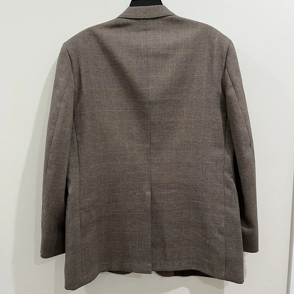 Haggar Magic Stretch Jacket Mens 46R Brown Blazer 2 Button Sport Coat USA Made
